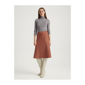 BGN Women'<b>s</b> Patterned Knitted Midi <b>Skirt</b> Viscose Blend Turkey - Product Image 3