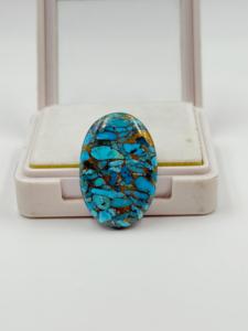 30.80Ct Natural Azul Cobre Turquesa Piedra preciosa suelta Buena calidad 31X22X5MM Piedra preciosa lisa en forma ovalada - Product Image 2