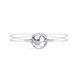 Bracelet de football en moissanite pour femmes, or blanc, aspect diamant, argent 925, 10K, 14K, bijoux de sport, cadeau - Product Image 1