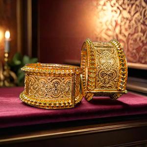 Newly Designed <b>Bangles</b> <b>Set</b> with 22K Gold Plated Modern Style <b>Bangles</b> <b>Set</b> for Women Wear Jewelry by Exporters - Product Image 1