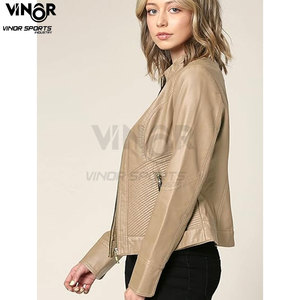 Chaqueta de cuero PU para mujer de alta calidad Otoño Invierno estilo fresco en blanco mujer Cool Trendy Warm Fashion prendas de vestir exteriores de algodón - Product Image 5
