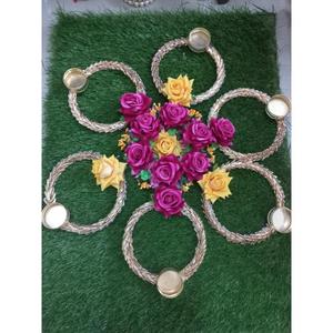 Venta al por mayor de portavelas Rangoli indio hecho a mano para inauguración de la casa eventos de boda fiestas decoración del hogar Diwali de las mujeres - Product Image 5