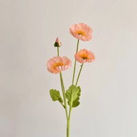 Fleurs de coquelicot en soie artificielle orange réaliste moderne de 50cm pour la décoration de la maison et de mariage Occasion de Noël