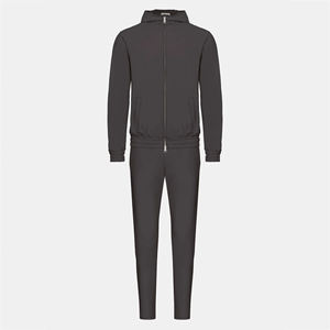 Survêtement gris ardoise pour homme 2025 avec logo personnalisé, sweat à capuche zippé, respirant, élégant, confortable pour le fitness et la performance - Product Image 4