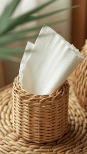 Boîte à mouchoirs en rotin tissé contemporain parfaite pour les hôtels, les bureaux et les maisons modernes à la recherche d'accents naturels - Product Image 2