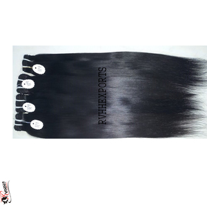 Cabello Indio Remy Virgen Crudo con Cutícula Alineada, Extensiones de Cabello de 10-30 Pulgadas, Doble Trama a Máquina, Venta al Por Mayor - Product Image 1