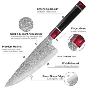 Venta al por mayor personalizado de alta calidad OEM ODM servicio mejor japonés profesional cuchillos de cocina bolsa Damasco Chef cuchillos para Chefs - Product Image 3