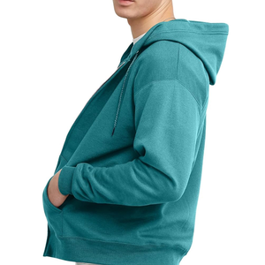 Sweat-shirt à capuche oversize en coton pour homme, avec impression personnalisée sur la fermeture éclair, broderie, technique de sublimation, motif de logo simple - Product Image 3