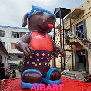 Poupée <span class=keywords><strong>gonflable</strong></span> de <span class=keywords><strong>chien</strong></span> de dessin animé d'activité d'été, mascotte géante <span class=keywords><strong>gonflable</strong></span> carrée de chiot de surf <span class=keywords><strong>pour</strong></span> décoration carrée de vue de plage - Product Image 5