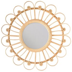 Venta al por mayor mimbre Sol Espejo tejido mimbre ratán espejo llamativo espejo colgante de pared para decoración del hogar - Product Image 4