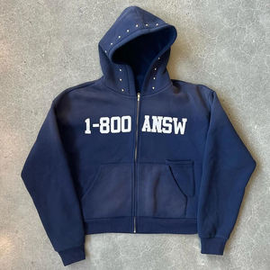 Custom Acid Wash Sun Faded Rivet Boxy Fit Heavyweight 100% Cotton Knitted Men's <b>Hoodies</b> & Sweatshirts BY AMAZING INDUSTRIES - Product Image 3