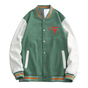 Chaquetas masculinas personalizadas de invierno con cuerpo de lana negra y manga blanca de piel de vaca para hombre - Product Image 6