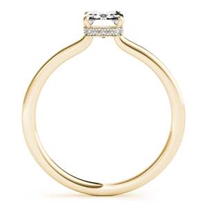 Bague de fiançailles pour femme avec émeraude et diamants ronds - Product Image 2