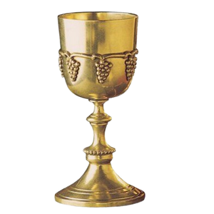 Cáliz de Iglesia de Metal tallado a mano, acabado interior pulido de latón antiguo con diseño de grabado Floral para beber agua religiosa - Product Image 6