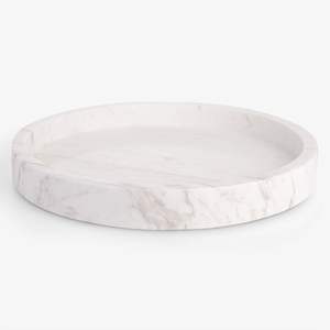 ถาดหินอ่อนทรงกลมลายหินอ่อนสีขาวหรูหราถาดเสิร์ฟแบบพรีเมียมสำหรับห้องครัวและห้องรับประทานอาหารสุดหรูสำหรับตกแต่งบ้าน - Product Image 2