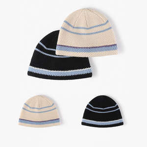 Venta al por mayor de moda de invierno Trawler Beanie Caps Hombres Unisex Cálido de punto con puños Gorros All Over Print Jacquard Beanie Hat - Product Image 2