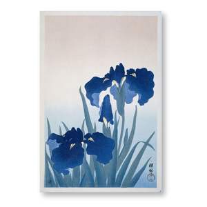 Affiche « Irises » de Ohara Koson de 1925-36, cadre en bois de couleur blanche - Product Image 2