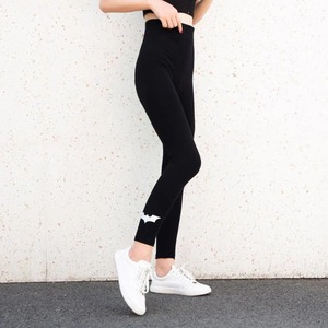 Mallas de Yoga de algodón 100% personalizadas al por mayor mallas de gimnasio de talle alto para mujer con bolsillos mallas de punto informales transpirables - Product Image 5