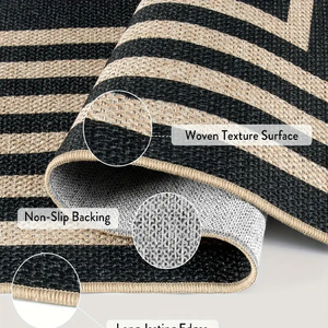 Alfombra de corredor de yute Sisal con estampado de bloques, alfombra anudada a mano para sala de estar, dormitorio, pasillo, habitación de invitados, Hotel, oficina, venta al por mayor - Product Image 2