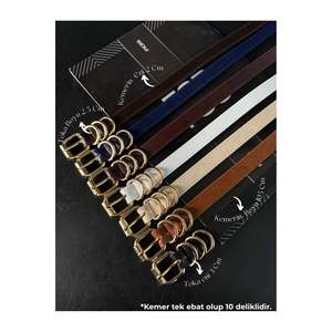 Ceinture fine pour femme à boucle carrée, ceinture de taille, ceinture pour robe, ceinture pour jupe, ceinture pour pantalon - Multicolore - Product Image 1