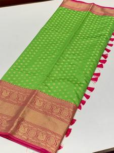 Nouveau design de sari en soie douce pour femmes, tissage de fleurs Kan-Chi en coton - Product Image 5