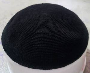 Kippa juive en coton 100% fait main, de qualité d'exportation, noir, toutes tailles, personnalisable en couleur et en design, réglable - Product Image 2