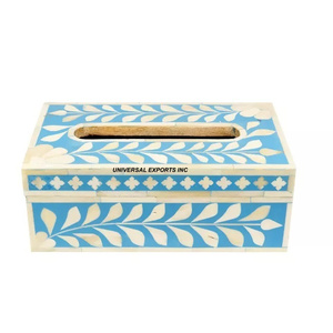 Boîte à mouchoirs Rectangle en bois Top vente à la main Designer porte-serviettes classique élégant fantaisie boîte à mouchoirs - Product Image 6