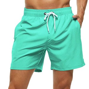 Bañador de secado rápido para hombre, pantalones cortos de playa con cierre elástico, bolsillos con cremallera y forro de malla - Product Image 6