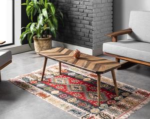 Herringbone Walnut Coffee <b>Table</b> Set Mid Century Modern <b>Round</b> Side <b>Table</b> Set <b>Nesting</b> <b>Table</b> Minimalist Living Room - Product Image 2