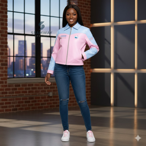 แจ็คแอนด์จิลออฟอเมริกาเสื้อแจ็คเก็ตหนัง PU สำหรับผู้หญิง ซิปด้านหน้า เสื้อโค้ทหนังปักลายแบบนุ่ม สวมใส่สบาย มีสไตล์ - Product Image 4