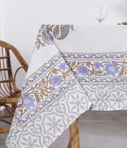 Nappe de table imprimée en blocs traditionnels indiens Nouveau motif floral Couverture de table de salle à manger et de mariage ethnique Artisan-Livré - Product Image 4