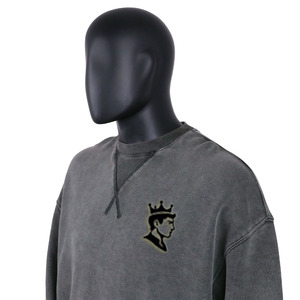 Sweat-shirt vintage en coton lourd à effet délavé, de qualité supérieure, personnalisé par un designer, en gros, pour hommes - Product Image 3