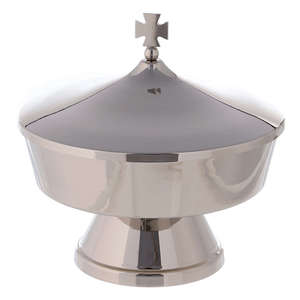 Cuenco de copón de Latón chapado en plata de alta calidad, artesanía religiosa moderna con pulido brillante en el interior, chapado en oro para la Santa Comunión - Product Image 2