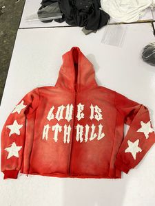 เสื้อฮู้ดดี้ผู้ชายผ้าฝ้ายเฟรนช์เทอร์รี่แบบวินเทจสั่งทำพิเศษ น้ำหนัก 340 กรัม ทรงโอเวอร์ไซส์ ล้างสีแบบแอซิดวอช แต่งซิปและปักลาย - Product Image 3