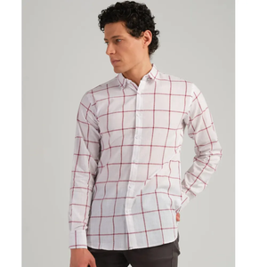 Chemise habillée pour homme de haute qualité, confortable, décontractée, à manches longues, à carreaux - Product Image 1