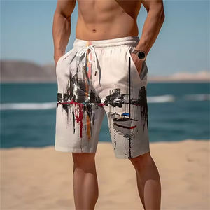 Nouvelle Collection 3D Imprimé Plaid Hommes Shorts Conception Européenne Américaine Taille Élastique Respirant Hawaïen Mid Casual Tricoté Chaud - Product Image 6