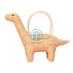 Sac à main dinosaure en rotin fabriqué à la main du Vietnam sac de brontosaure en rotin en forme d'animal de conception chaude - Product Image 5