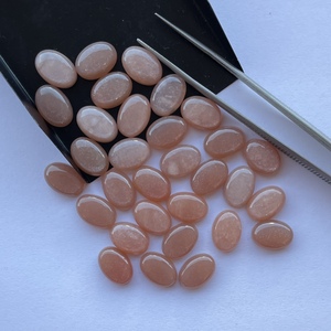 Piedras Preciosas de Cabujón Ovaladas Sueltas de Piedra Lunar Melocotón Natural de 10 mm y 20 mm, Certificadas por IGI para la Fabricación de Joyas - Product Image 2