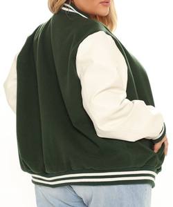 Chaqueta Universitaria de Mujer de Alta Calidad, Tendencia Actual, Personalizada con Logotipo, Color Sólido, Forro de Lana, Procesamiento Crudo - Product Image 3