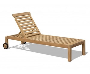Chaises de jardin pliantes en teck massif avec roulettes supplémentaires pour faciliter le déplacement, design moderne - Product Image 2