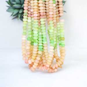 Inde approvisionnement en gros rose vert ombré bonbons opale lisse Rondelle perles 7mm & 10mm pierre brin de pierres précieuses pour la fabrication de bijoux - Product Image 4