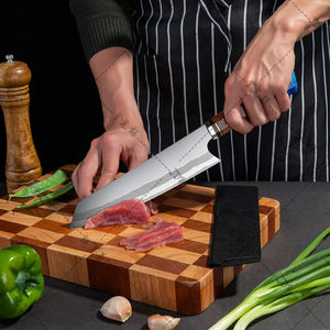 Cuchillo Kiritsuke de 8 pulgadas, cuchillo de cocina de Damasco, 67 capas de acero de Damasco con mango de resina y madera, azul - Product Image 1