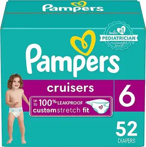 Pampers Cruisers Diapers Size 6, 52 Count Pampers Cruisers Diapers Size 6 52 Count