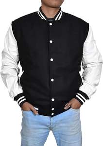 Vestes universitaires pour hommes, dernières vestes de baseball sur mesure pour hommes, taille plus, style long, broderie universitaire en cuir pour l'hiver - Product Image 5