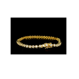 สร้อยข้อมือเทนนิสเพชรสีเหลืองทอง14kt เครื่องประดับแฟชั่นสำหรับงานเฉลิมฉลองของขวัญส่วนตัวสำหรับวันเกิด - Product Image 1