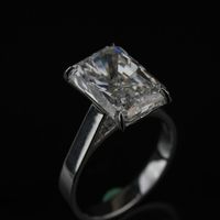 Anillo de Diamante de Lujo Cultivado en Laboratorio, 5 Quilates, Color EF, Claridad VS1, Corte Radiante, Oro, Oro Rosa, Plata, Certificado IGI, Diamante para Mujer