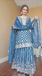 Última colección de vestidos de seda para mujeres indias pakistaníes Choli vestido de novia llegadas Eid colección Salwar kamiz - Product Image 5