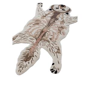 Alfombra de Lana y Viscosa Tejida a Mano Wild Wanderlust Ivory, Alfombra Rectangular con Estampado Animal para Sala de Estar, Alfombra de Pasillo, Alfombra Afelpada - Product Image 2