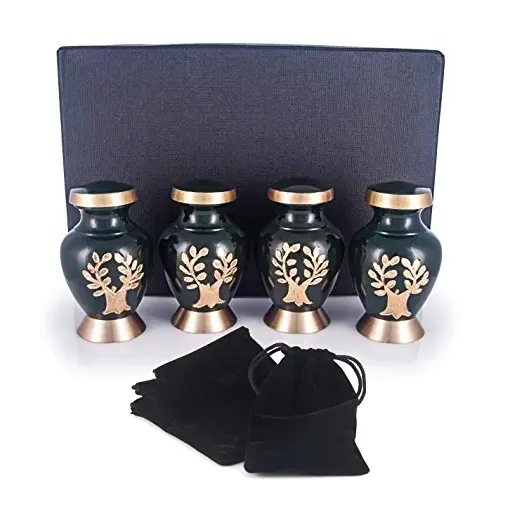 Mini urnas decorativas de latón macizo, los mejores productos funerarios, Token de cremación, urna para cenizas humanos, suministros de cremación de la India