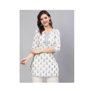 High on Demand Ethnic Clothing & Accessories Cotton <b>Printed</b> Kurti Tops for Regular and <b>Office</b> Wear Available for Sale From India - Product Image 1